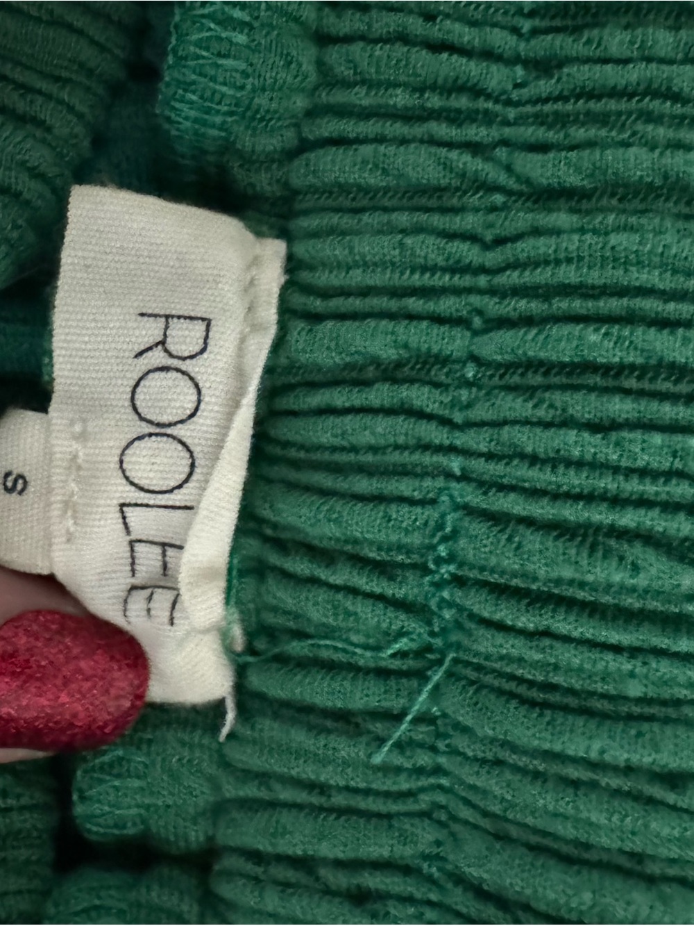 Relaxed Ribbed Wide-Leg Jumpsuit in Green - Picture 6 of 6